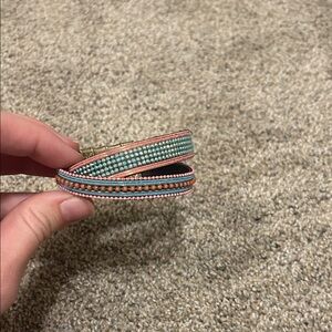 Colorful Beaded Bracelet with Gold Clasp